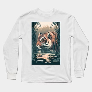 The Tiger's Aquatic Odyssey Long Sleeve T-Shirt